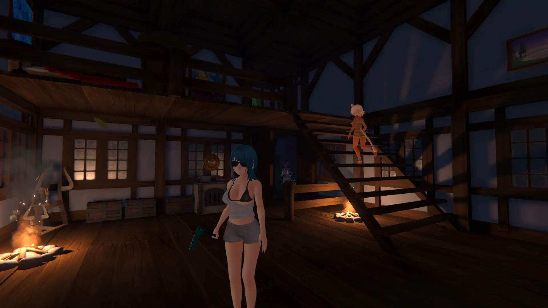 热带怪物女孩 开放世界 夜间探索 画面